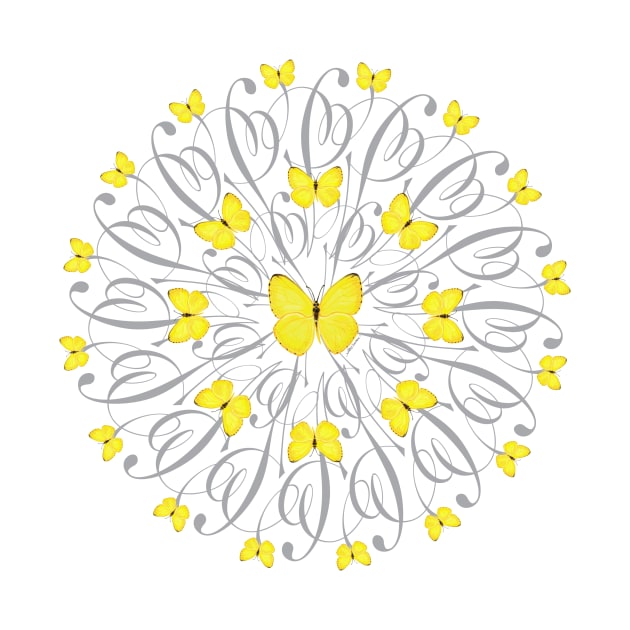 Butterfly Mandala/Yellow by srwdesign