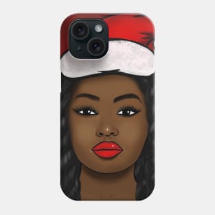 Black female Santa Clause beauty Phone Case