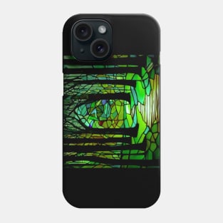 Stained Glass Forest Design Colorful Trees Landscape Phone Case