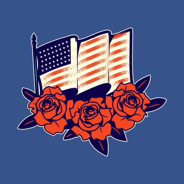 Discover 4th of july american flag over roses - 4th Of July - T-Shirt