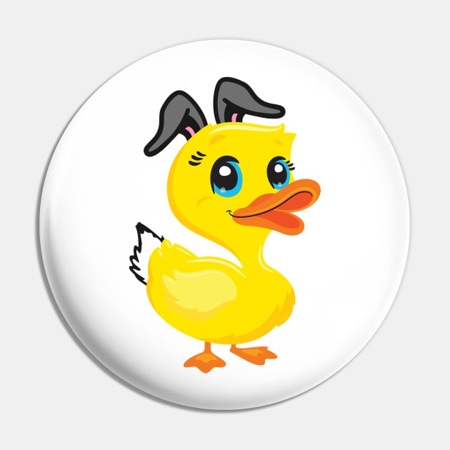 Cute Easter Bunny Duck Pin by Little Duck Designs