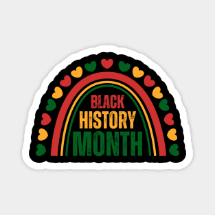 Black History Month Cute Heart Shape And Rainbow Juneteen Freedom Day 1865 Magnet