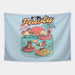 Pool Pawty - Cute Summer Dog Gift Tapestry