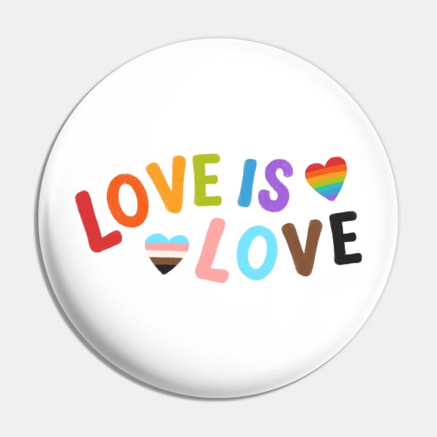 Love Is Love LGBT Pride | Gay | Lesbian Pin by OverNinthCloud