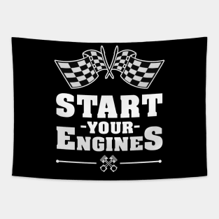 'Start Your Engines' Cool Car Racing Gift Tapestry