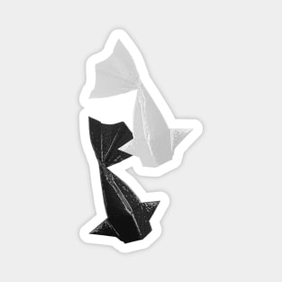 Black and White Origami fish pattern Magnet