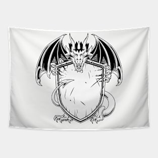 Dragon With Shield Tapestry