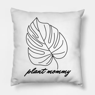 Garden Mom Monstera Leaf Indoor Plant Design Pillow