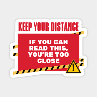 Funny Human Warning Label | Keep Your Distance | Humorous Sayings | Social Warnings Magnet