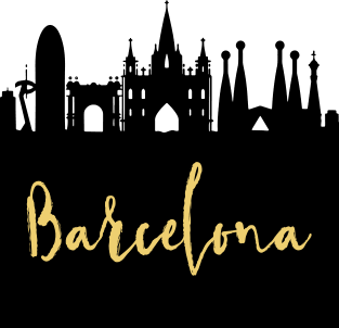 BARCELONA SPAIN DESIGNER SILHOUETTE SKYLINE ART Magnet