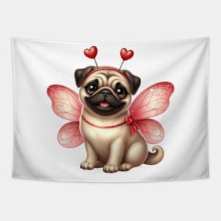 Valentine Fairy Pug Dog Tapestry