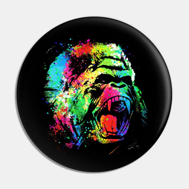 Technicolor Gorilla Pin by clingcling