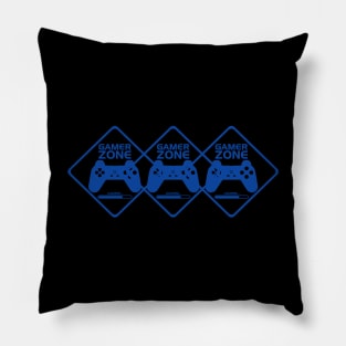 Gamer Dark Blue Minimalist Aesthetic Design Pillow