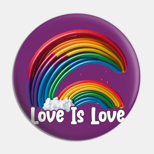 Prideful Skies LGBTQ gay pride Rainbow Colored Design Pin