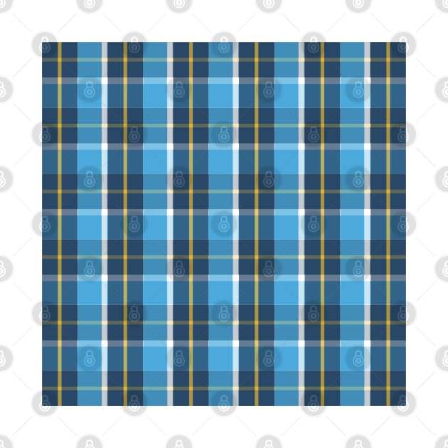 Navy, Yellow, Aqua, White Preppy Plaid by PSCSCo