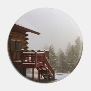 Snowy Cabin Pin