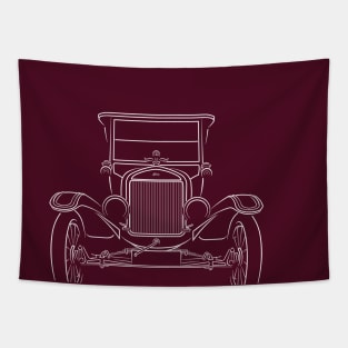 front/profile - 1925 Ford Model T - stencil, white Tapestry