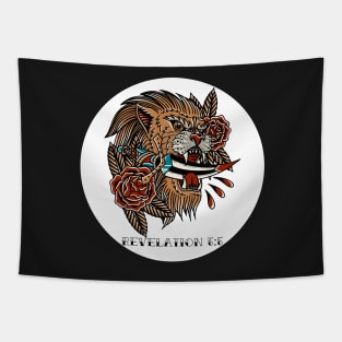 Lion Bible Verse Tattoo Flash Tapestry