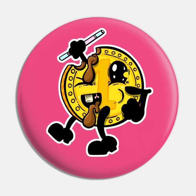 Benny Bad Chocolate Penny Coin Retro Cartoon Pin by Squeeb Creative