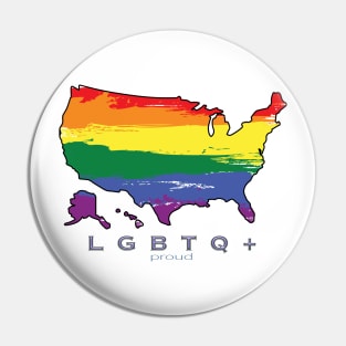 LGBTQ+ US Proud Pin