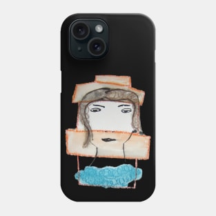 woman portrait design with hat Phone Case