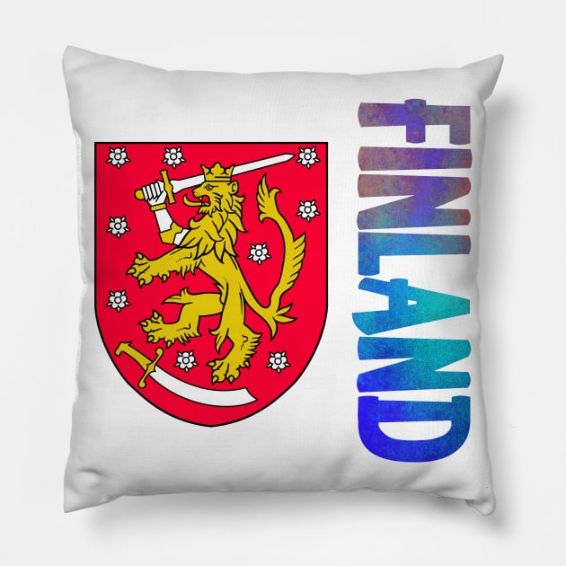 Finland Coat of Arms Design Pillow by Naves