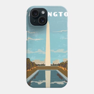 Washington, USA .Retro travel poster Phone Case
