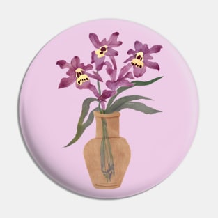 Cute Watercolor Western Australian Orchids Pin