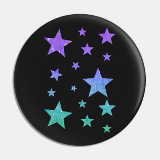 Pastel Purple Teal Ombre Faux Glitter Stars Pin