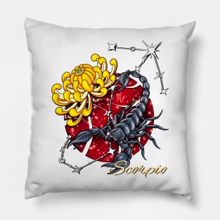 Unveiling the Enigma- Scorpio Zodiac - Water Sign Pillow