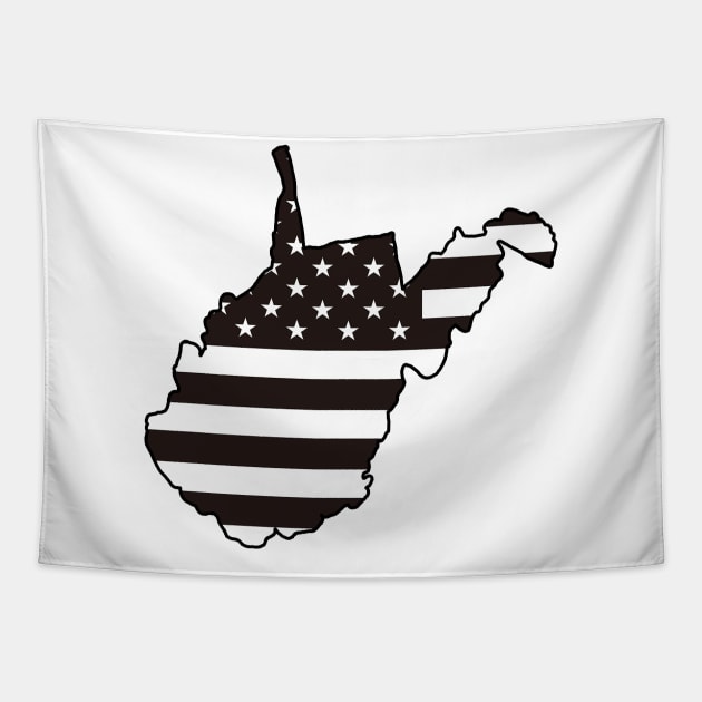 Black and White Flag West Virginia Tapestry by DarkwingDave