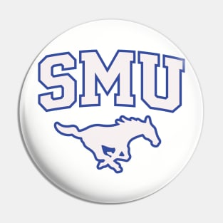 SMU Blue Logo & White Peruna Pin