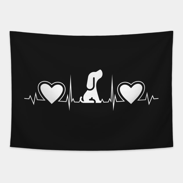 Dog and Heart Beat Tapestry by Rusty-Gate98