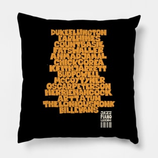 Jazz Legends in Type: The Jazz Pianists Pillow