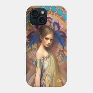 Pretty Art Deco Floral Style Flower Girl - Cool painting of a pretty girl Phone Case