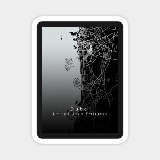 Dubai Arab. Emirates City Map dark Magnet