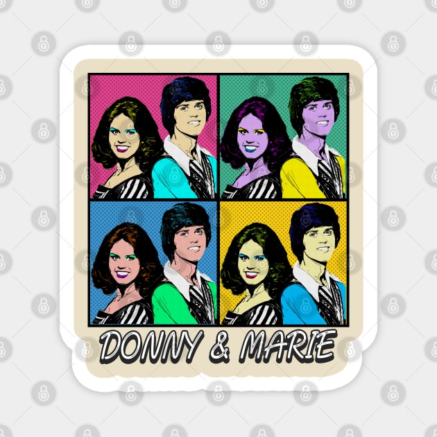 Donny and Marie Osmond 80s Pop Art Style Magnet by ArtGaul