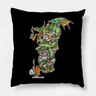 3 SKULL DRAGON Pillow