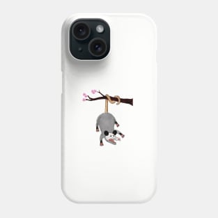 Weird and Funny Opossum Design that Says Hang in There, Possum Hanging From Tree, Retro Humor, Anxiety Possum Unique Phone Case