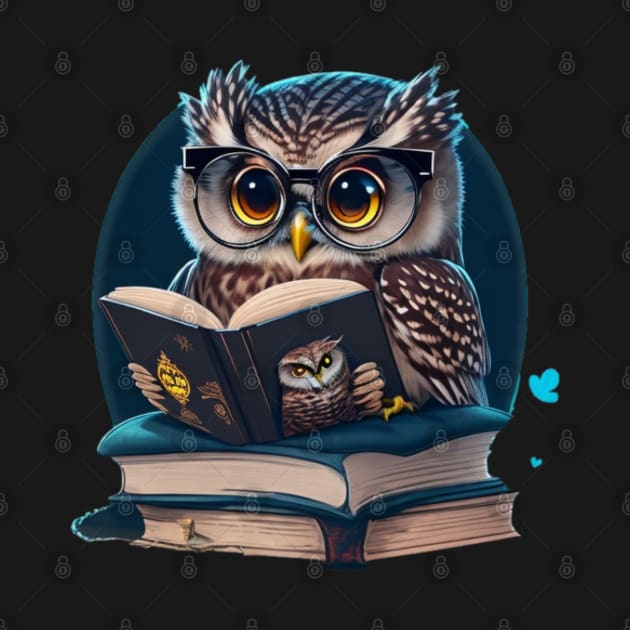 owl read a book by AOAOCreation