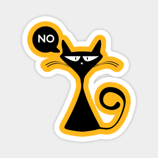 Black Cat Says No Magnet