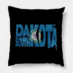 South Dakota Typo Map Pillow