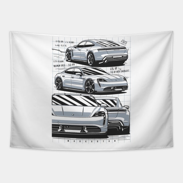 Electric car Tapestry by Markaryan