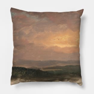 Sunset over the Catskills by Frederic Edwin Church Pillow