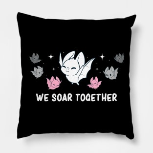 Demigirl Pride Flag Kawaii Cute Bat Pillow