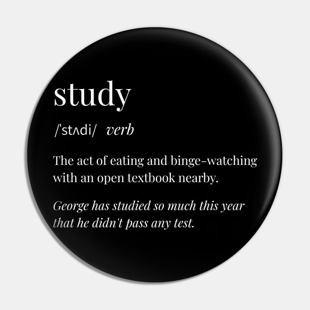 Study Definition Pin by ShirtBricks