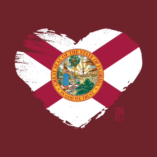 U.S. State - I Love Florida - Florida Flag by ArtProjectShop