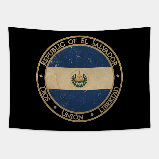 Vintage Republic of El Salvador USA North America United States Flag Tapestry by DragonXX