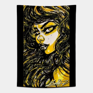 Yellow Portrait Tapestry