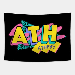Athens, Greece Retro 90s Logo Tapestry